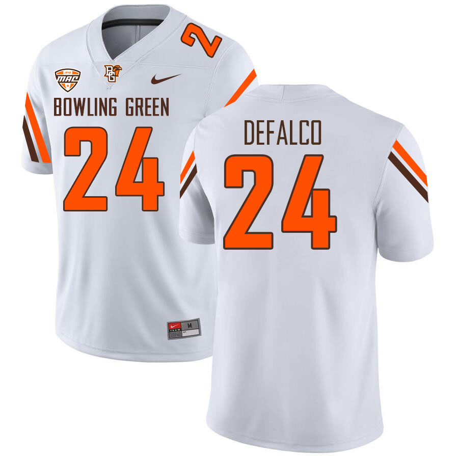 Bowling Green Falcons #24 Bryce DeFalco College Football Jerseys Stitched Sale-White